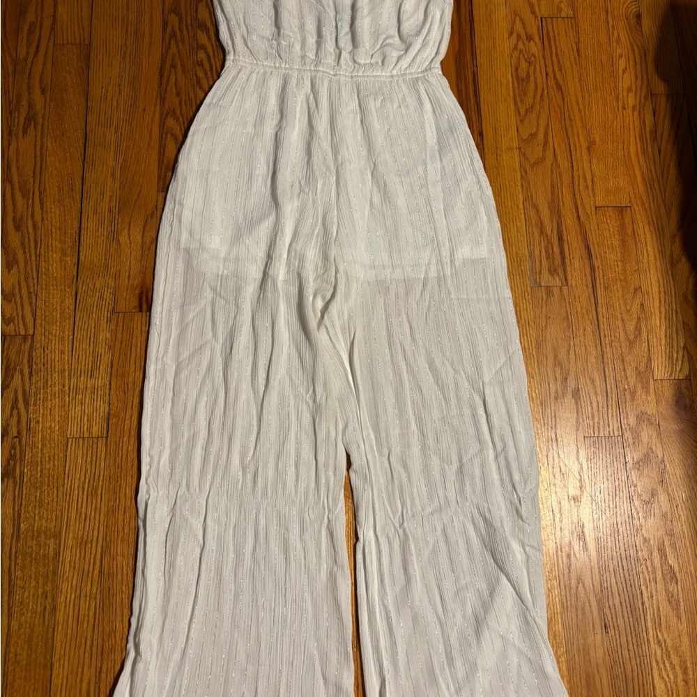 Forever 21 White Jumpsuit with Silver Accents - Picture 3 of 12